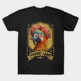 Crazy Parrot Lady Design - Bird Lover's Delight T-Shirt